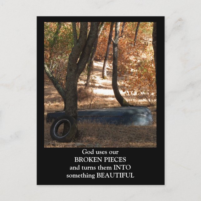 Broken Pieces Rowboat Postcard Postkarte (Vorderseite)