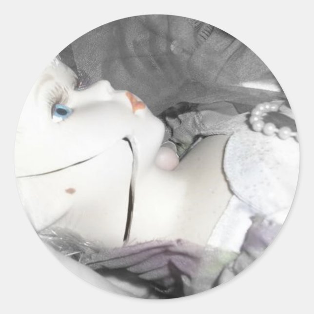 Broken-Puppe Runder Aufkleber (Vorderseite)