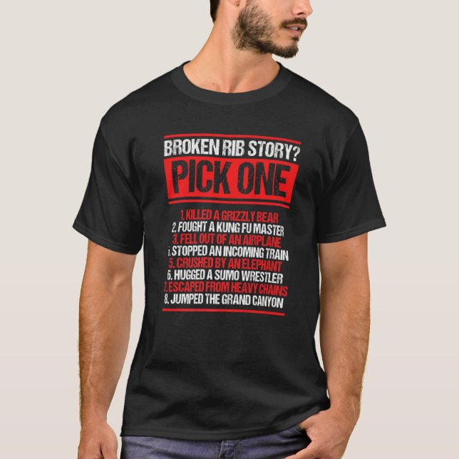 Broken Rib Survivor Funny Broken Rib Erholung Warr T-Shirt (Vorderseite)