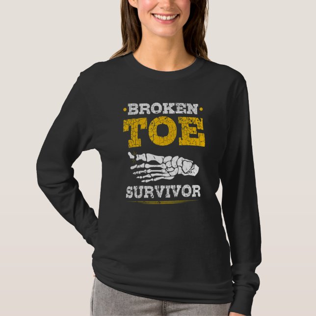 Broken Toe Survivor Toe Fracture Recovery Get Well T-Shirt (Vorderseite)