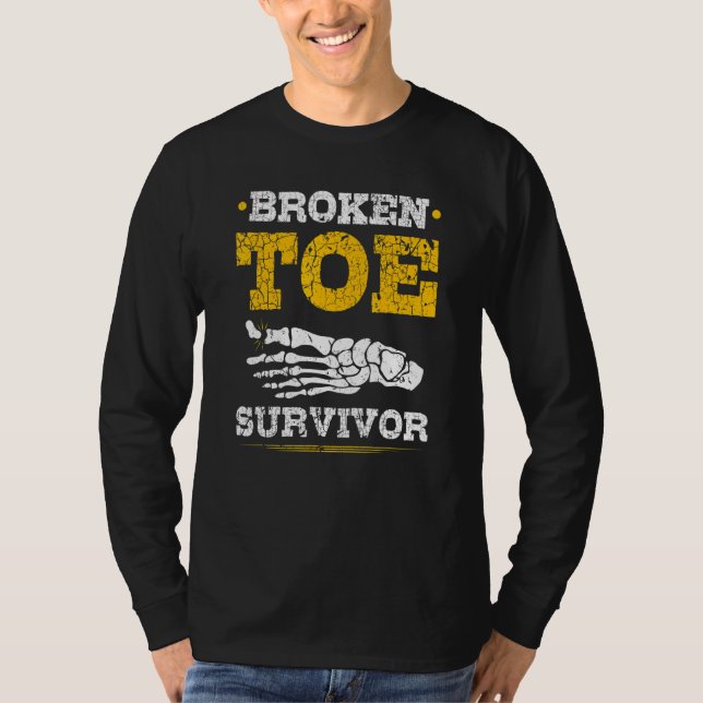 Broken Toe Survivor Toe Fracture Recovery Get Well T-Shirt (Vorderseite)