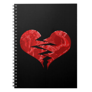 BROKEN TORN RED HERART LIEBE EMO ENDET UNHAPPY FEE NOTIZBLOCK