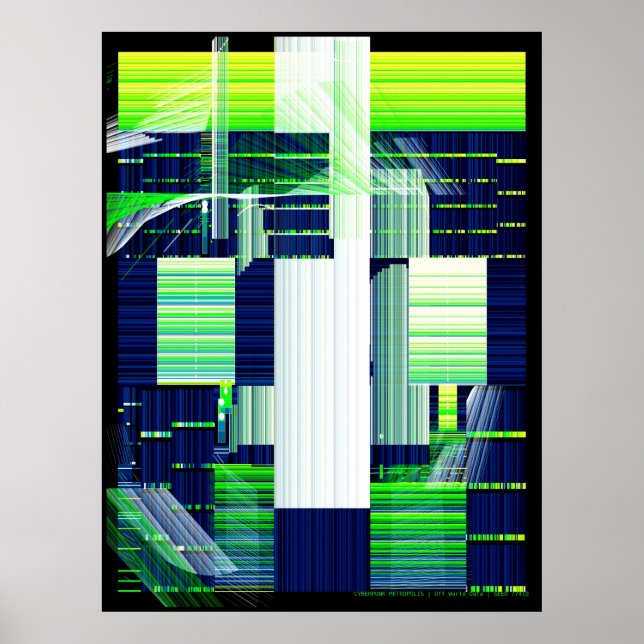 Broken Tv Glitch Art  Poster (Vorne)