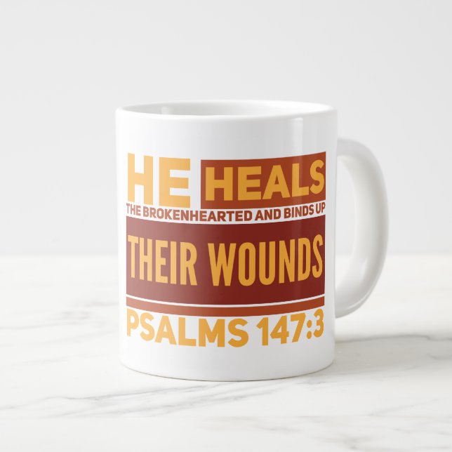 Brokenherzige Jumbo-Tasse (Vorderseite Rechts)