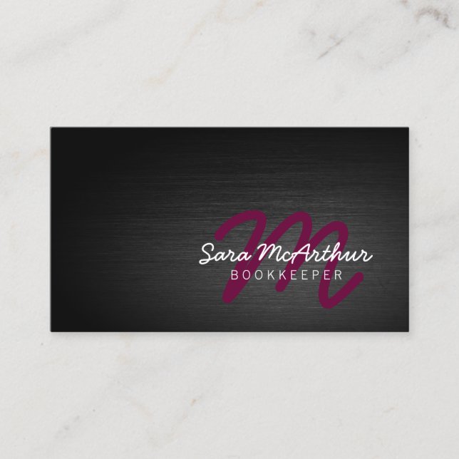 Broker Finance Services Dark Curry Monogram Visitenkarte (Vorderseite)