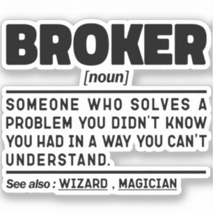 Broker Noun Definition Cooler Hypothekenmakler Aufkleber