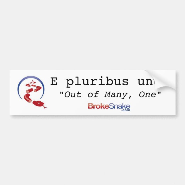 BrokeSnake Titel, Schlangen-Ikone, E pluribus Autoaufkleber (Vorne)