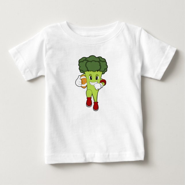 Brokkoli beim Fußball-Sport Baby T-shirt (Vorderseite)