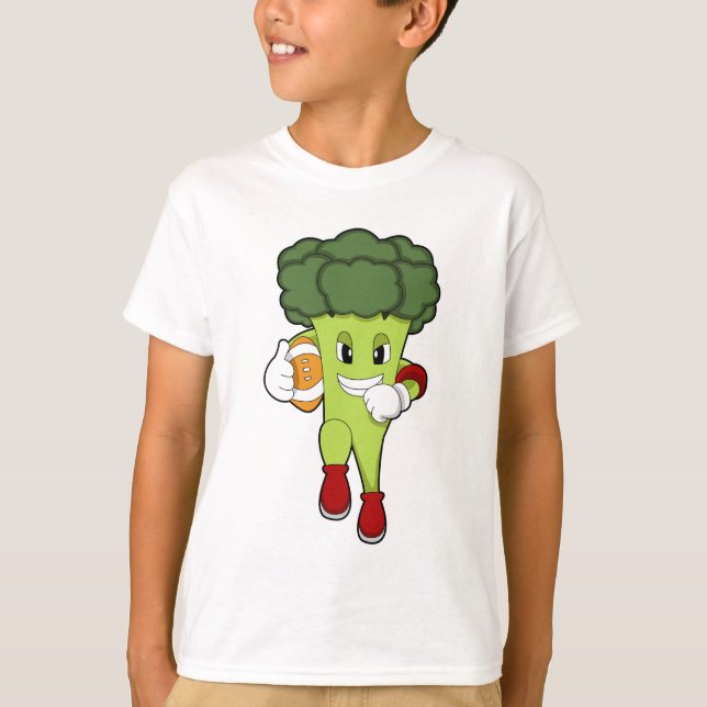 Brokkoli beim Fußball-Sport T-Shirt (Vorderseite)
