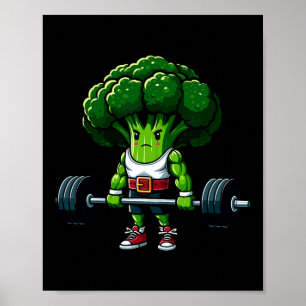 Brokkoli Deadlift Gewichtheben Gym Vegan T-Shirt K Poster