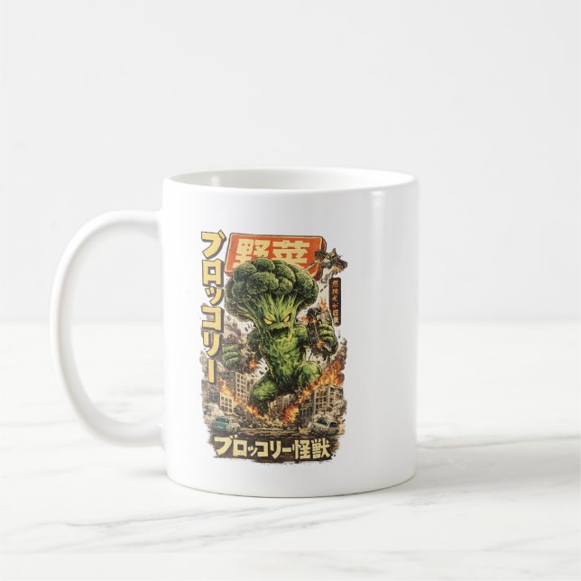 Brokkoli Kaiju – Gemüse-Apokalypse Kaffeetasse (Links)