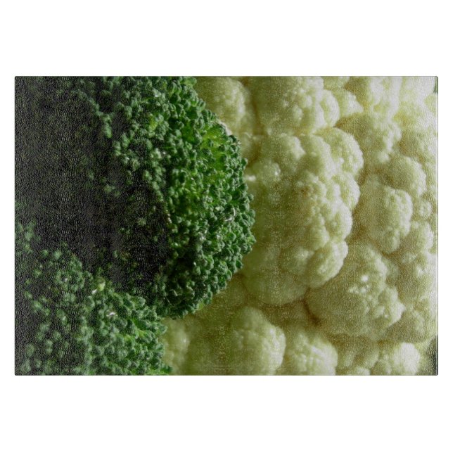 Brokkoli und Blumenkohl Schneidebrett (Vorderseite)