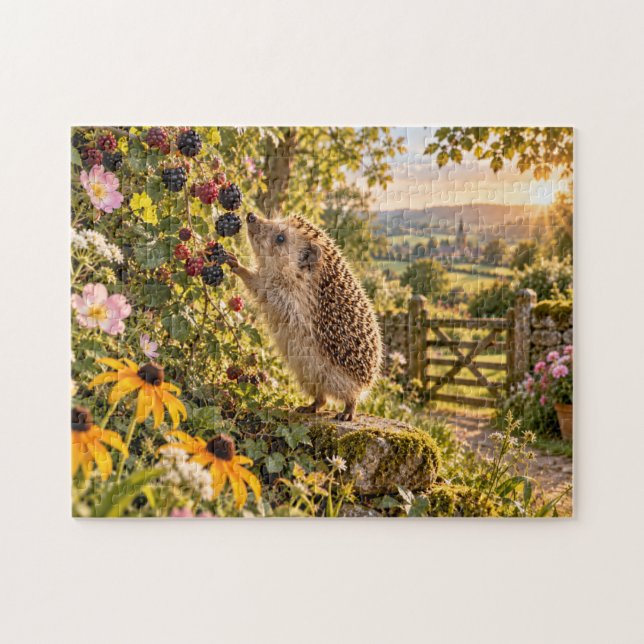 Brombeer-Garten-Igel-Design (Horizontal)