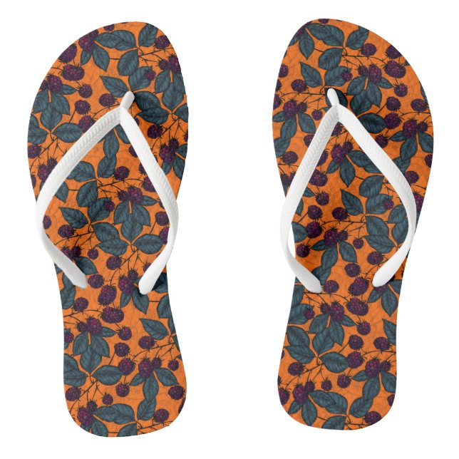 Brombeer-Handzeichnung-Muster Flip Flops (Fußbett)