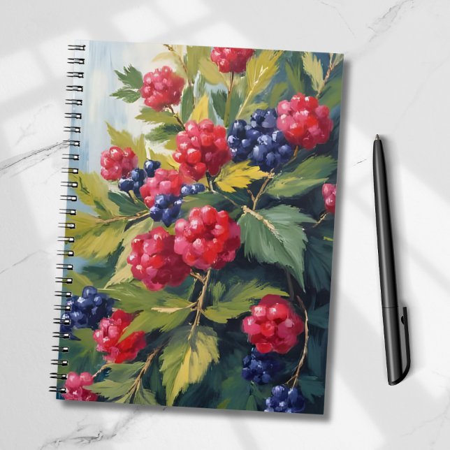 Brombeer-Strauch Himbeeren Wasserfarbe Obst Notizblock (Von Creator hochgeladen)