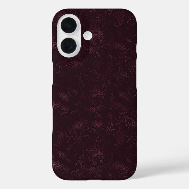 Brombeer-Wein-Muster  iPhone 16 Hülle (Rückseite)