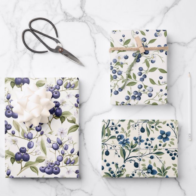 Brombeere Geschenkpapier Set (Vorderseite)