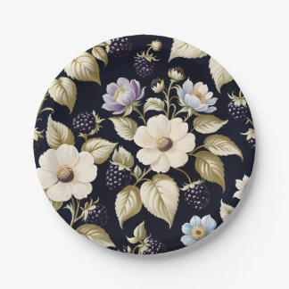 Brombeeren & Blüten Pappteller