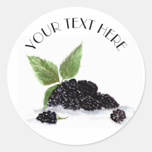 Brombeeren Früchte Aquarell Beeren Essen  Runder Aufkleber