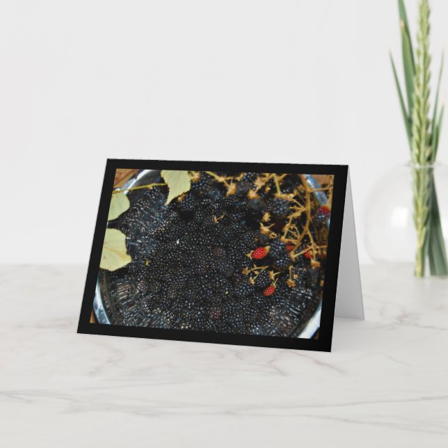 Brombeeren im Sieb Karte (Vorderseite)