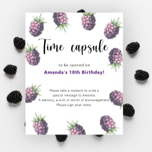 Brombeeren Zeitkapsel 1. Geburtstag Poster