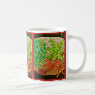 Bromelias und Farn-Aquarell Kaffeetasse
