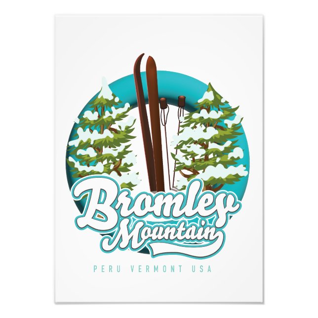Bromley Mountain Peru Vermont US Ski Logo Fotodruck (Vorne)