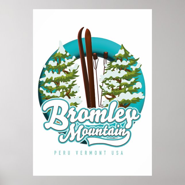 Bromley Mountain Peru Vermont US Ski Logo Poster (Vorne)