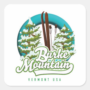 Bromley Mountain Peru Vermont US Ski Logo Quadrat  Quadratischer Aufkleber