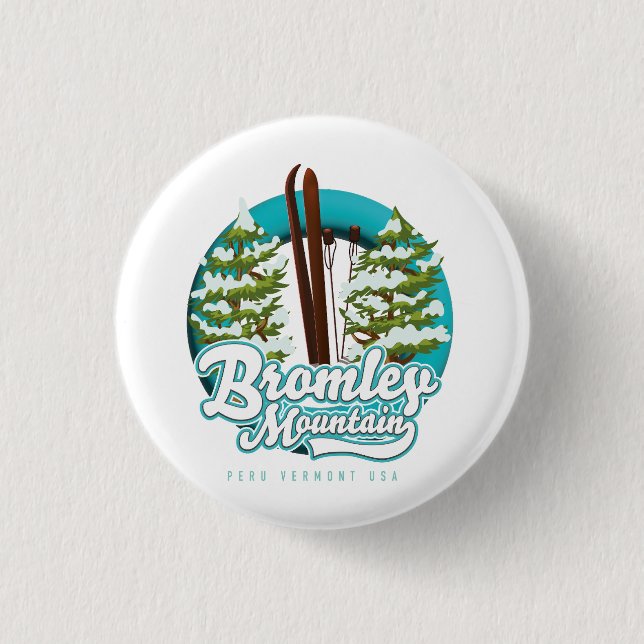 Bromley Mountain Peru Vermont US Ski Logo Trucker Button (Vorderseite)