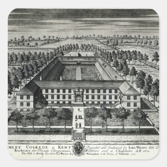 Bromley-Uni in Kent Quadratischer Aufkleber (Vorderseite)