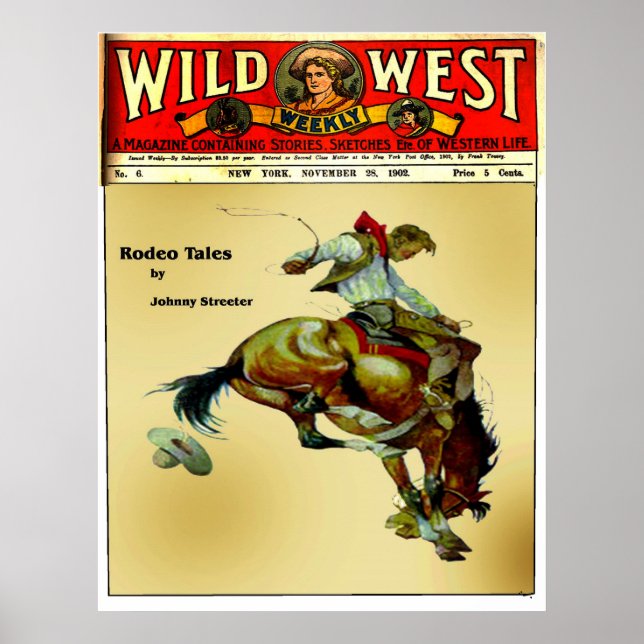 "Bronc Rider" Cowboy Western Rodeo Poster (Vorne)