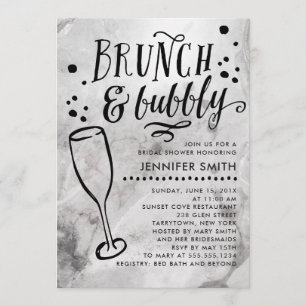 Bronch en marbre et invitation à la douche nuptial