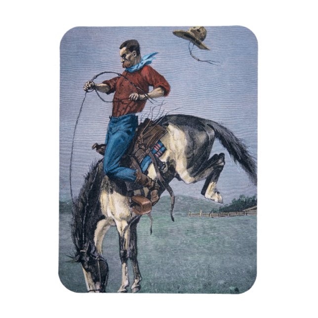Bronco-Buster (farbige Gravierung) Magnet (Vertikal)