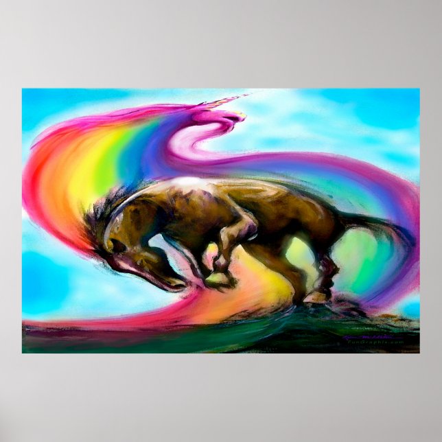 Bronco Rainbow Unicorn Poster (Vorne)