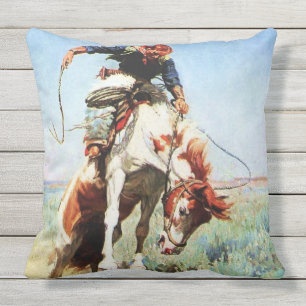 "Bronco Rider" Western Art von W. Herbert Dunton Kissen