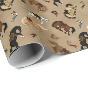 Broncs und Cowboys Geschenkpapier