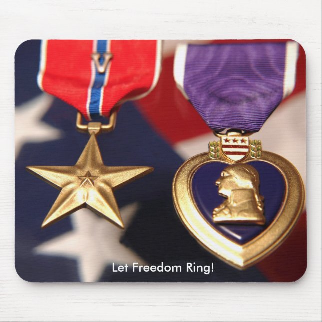 bronse Stern und lila Herz mousepad (Vorne)