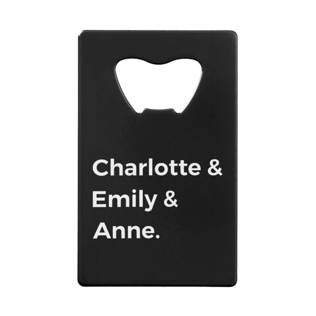 Brontë Sisters I - Charlotte & Emily & Anne Geldbeutel Flaschenöffner (Vorderseite)