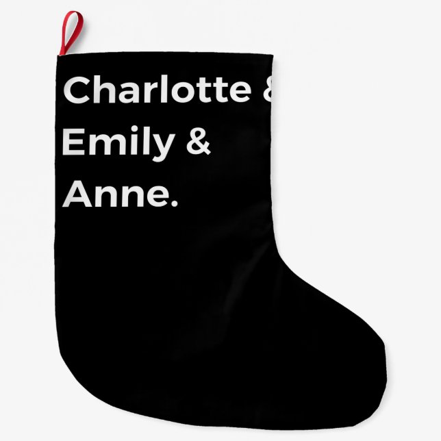 Brontë Sisters I - Charlotte & Emily & Anne Großer Weihnachtsstrumpf (Vorderseite)