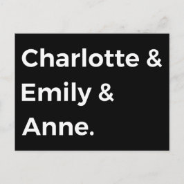 Brontë Sisters I - Charlotte & Emily & Anne Postkarte