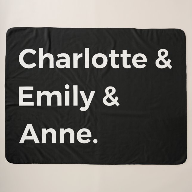Brontë Sisters I - Charlotte & Emily & Anne Sherpadecke (Vorderseite (Horizontal))
