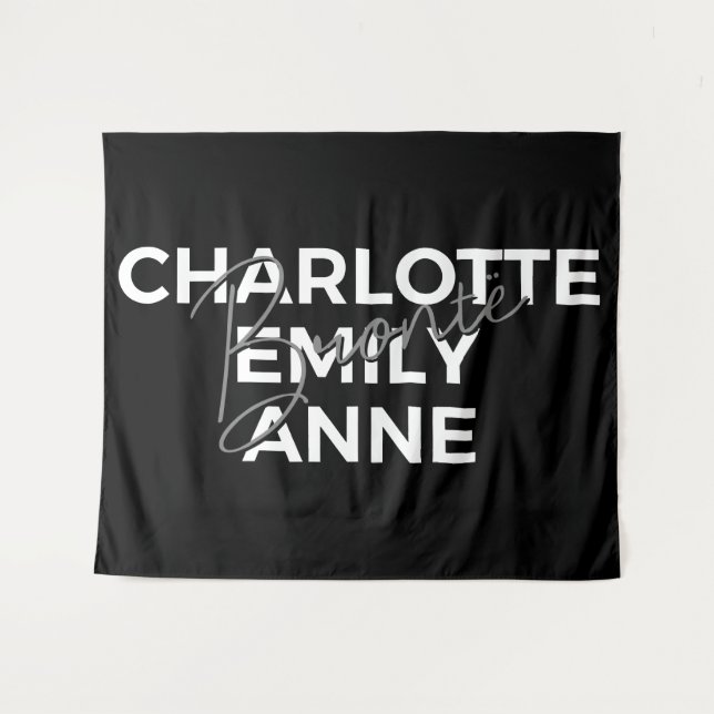 Brontë Sisters II - Charlotte & Emily & Anne Wandteppich (Vorderseite (Horizontal))