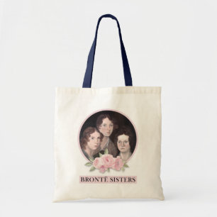 Bronte Sisters Portrait mit rosa Rosen Tragetasche