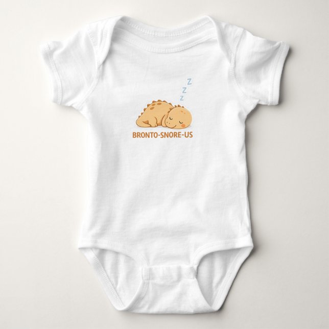 Bronto snore us Cute Dino Pun – Funny Kawaii Dinos Baby Strampler (Vorderseite)