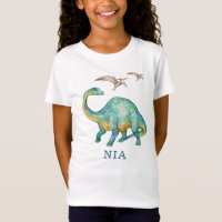 Brontosaurus Dinosaure T-shirt de fille personnali