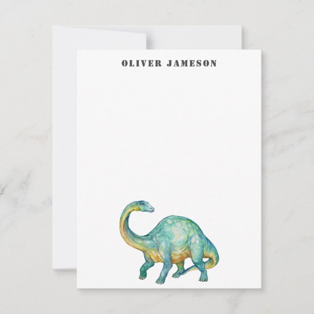 Brontosaurus Dinosaurier Note Card Mitteilungskarte (Vorderseite)