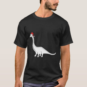 Brontosaurus in der Weihnachtsmannmütze Weihnachte T-Shirt