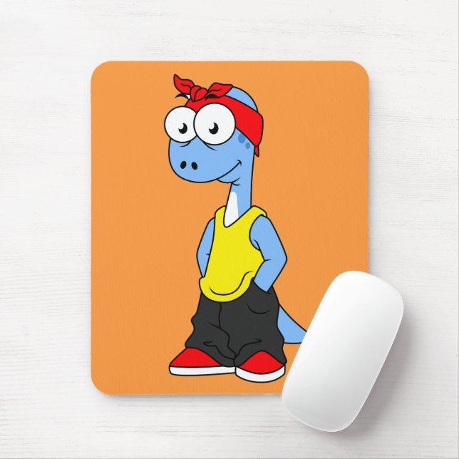 Brontosaurus in Hüftklamotten gekleidet. Mousepad (Mit Mouse)