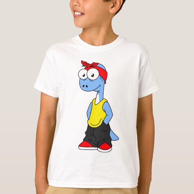 Brontosaurus in Hüftklamotten gekleidet. T-Shirt (Vorderseite)